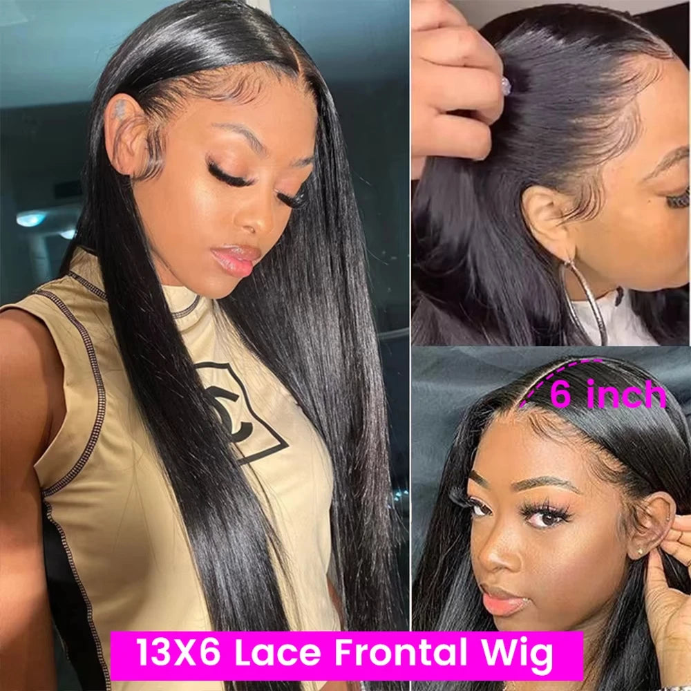 250Densit 13x6 Bone Straight Lace Front Wig 38 Inch Human Hair Wigs HD Transparent Lace 13x5 Brazilian Human Hair Wigs For Women