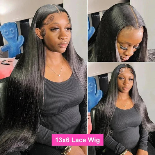 250Densit 13x6 Bone Straight Lace Front Wig 38 Inch Human Hair Wigs HD Transparent Lace 13x5 Brazilian Human Hair Wigs For Women